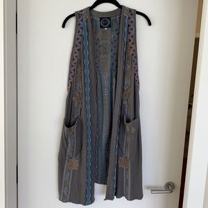 Johnny Was Embroidered Long Vest/Tunic